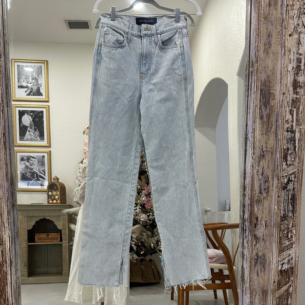 Veronica Beard Dylan Straight Leg High Rise Jeans